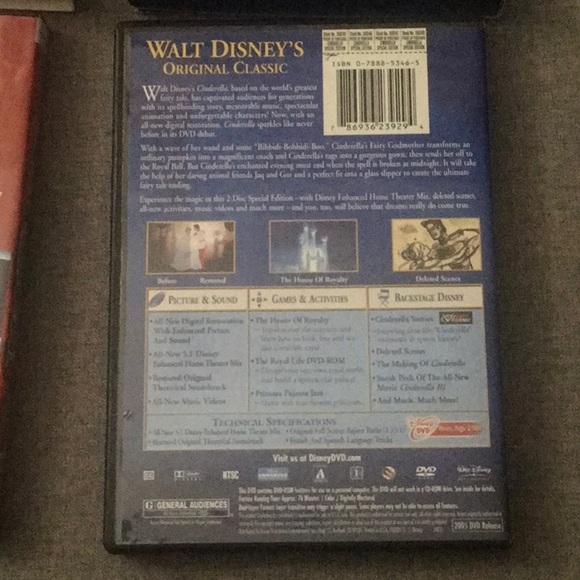 Disney Pixar widescreen Cars + platinum edition Cinderella 2 disc dvd set - Picture 5 of 6